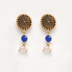 Eykaa Illuminate Calm: Blue Jade & Shell Pearl Earrings
