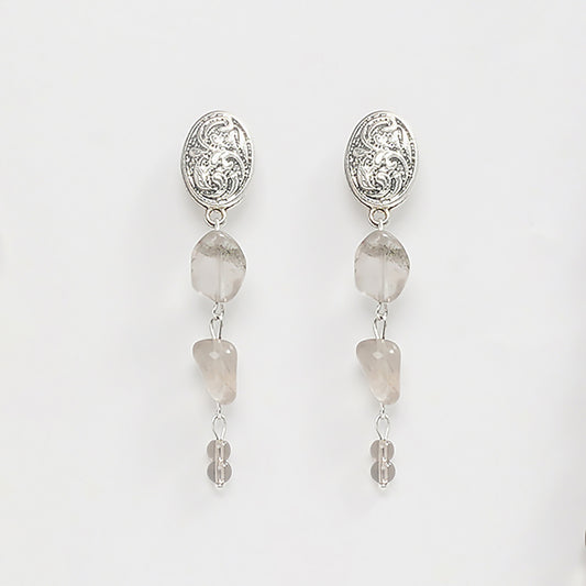 Eykaa Glorious Mystical Charm: Smoky Quartz Tumble Earrings
