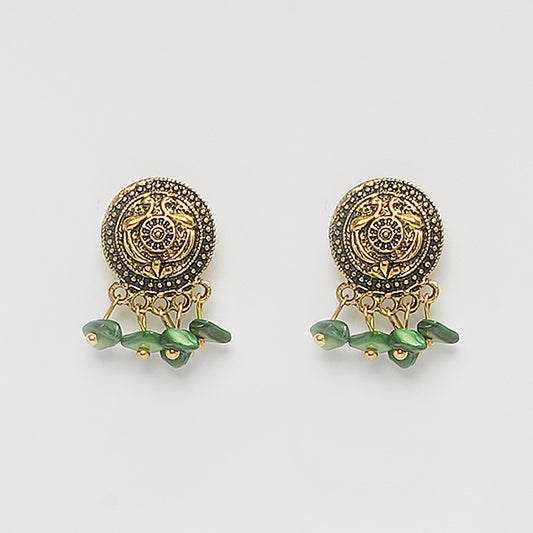 Eykaa Glorious Green: Green Mother of Pearl Earrings