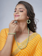 Eykaa Glorious Hope: Firoza & Golden Lava Necklace With Earrings