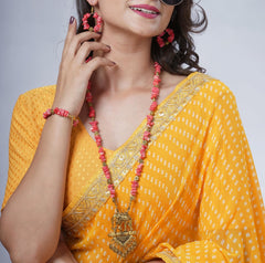 Eykaa Heavenly Essence: Uncut Coral Set Bracelet