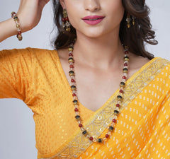 Eykaa Illuminate Glow : Clear Quartz, Red Onyx & Lava Set Necklace with Earrings