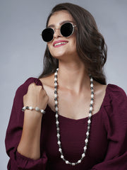 Eykaa Illuminate Ocean: Hematite & White Howlite Unisex Mala Bracelet