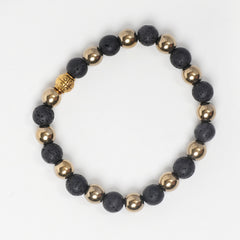 Eykaa Illuminate Flow: Lava and Golden Hematite Bracelet
