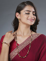 Eykaa Illuminate Soul : Peach Moonstone and Red Tiger Eye Unisex Bracelet