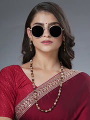 Eykaa Illuminate Soul : Peach Moonstone and Red Tiger Eye Unisex Bracelet