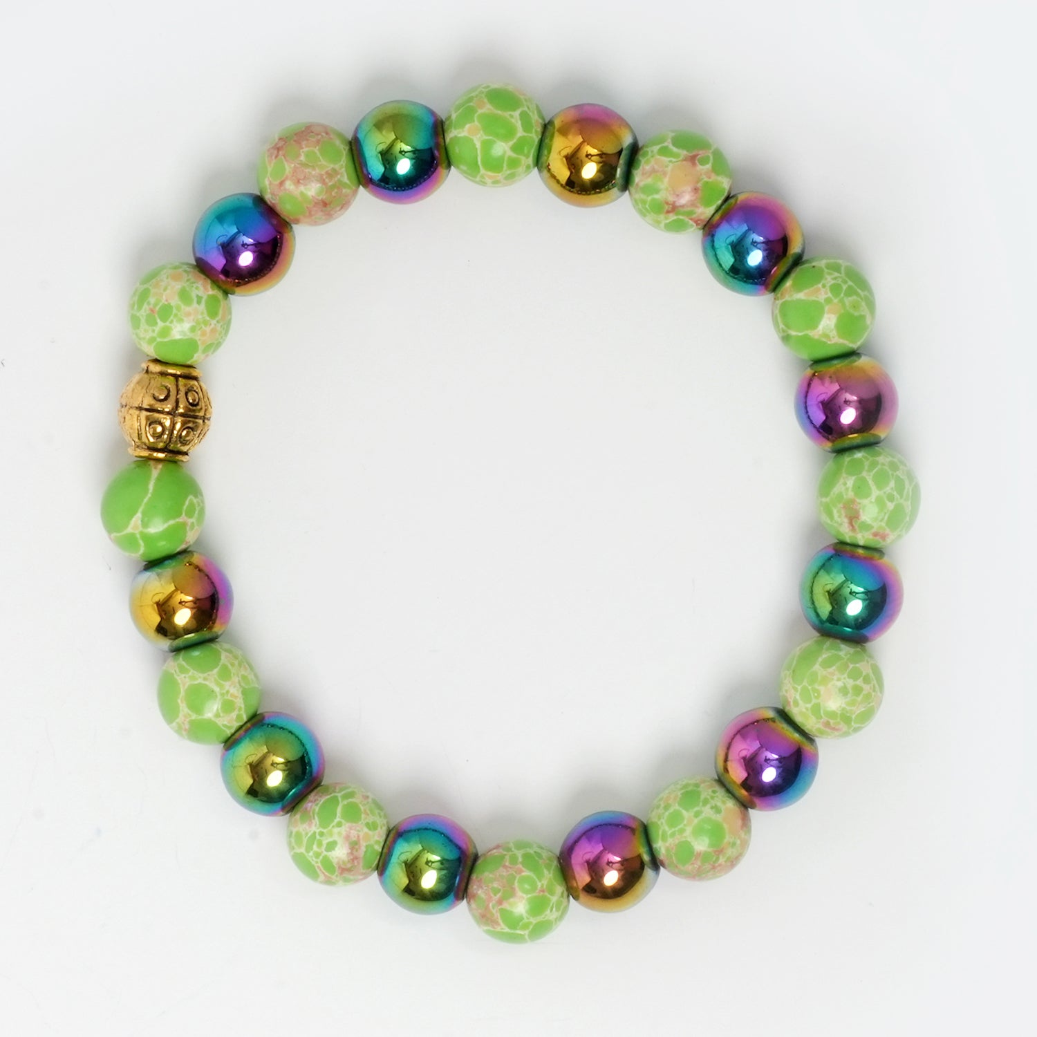 RAINBOW HEMATITE, JASPER. BRACELET