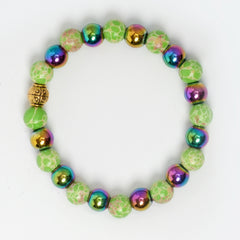 RAINBOW HEMATITE, JASPER. BRACELET