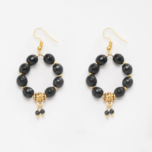 Eykaa Glorious Wonder: Black Faceted Jade Earrings