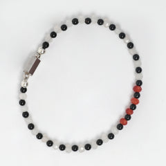 Eykaa Glorious Elite: Black Onyx, White & Red Jade Bracelet