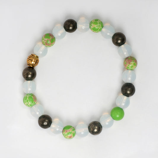Eykaa Illuminate Opal: Pyrite, Jasper & Opal Unisex Bracelet