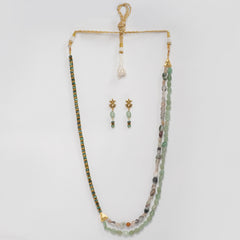 Eykaa Illuminate Symphony: Green Aventurine, Dalmatian & Golden Hematite Necklace
