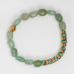 Eykaa Illuminate Symphony: Green Aventurine, Dalmatian & Golden Hematite Bracelet