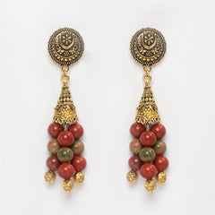 Eykaa Glorious Stunning: Red Jasper & Unakite Earrings
