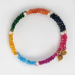 Eykaa Glorious Treasure: Jade and Shell Pearl Layered Bracelet