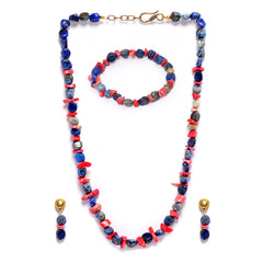 Eykaa Heavenly Spark: Lapis Lazuli & Coral Bracelet