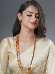 Eykaa Illuminate Fire: Carnelian, Golden Hematite & Red Jasper Necklace With Earrings