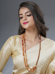 Eykaa Illuminate Fire: Carnelian, Golden Hematite & Red Jasper Necklace With Earrings