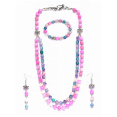 EYKAA PINK AND MULTICOLOR JADE  EARRINGS