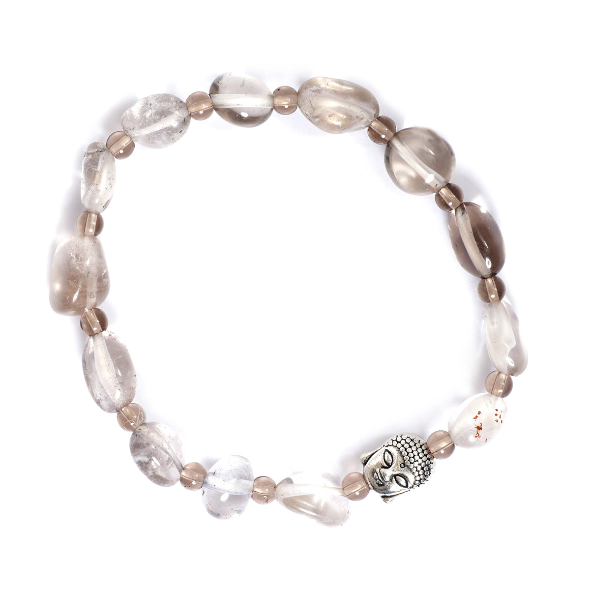 Eykaa EYKAA SMOKEY QUARTZ TUMBLE LAYERED BRACELET with white background