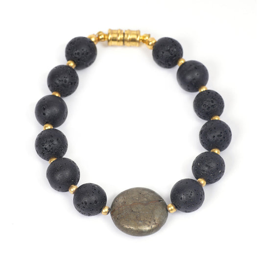 EYKAA LAVA WITH PYRITE COINS BRACELET