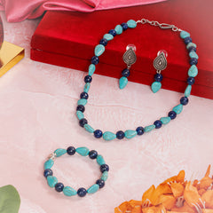 EYKAA AGATE AND FIROZA BRACELET