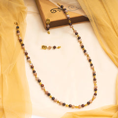 Eykaa MOONSTONE, RED TIGER EYE NECKLACE WITH EARRINGS