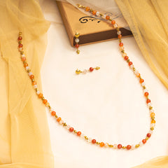 Eykaa CARNELIAN CITRINE NECKLACE WITH EARRINGS