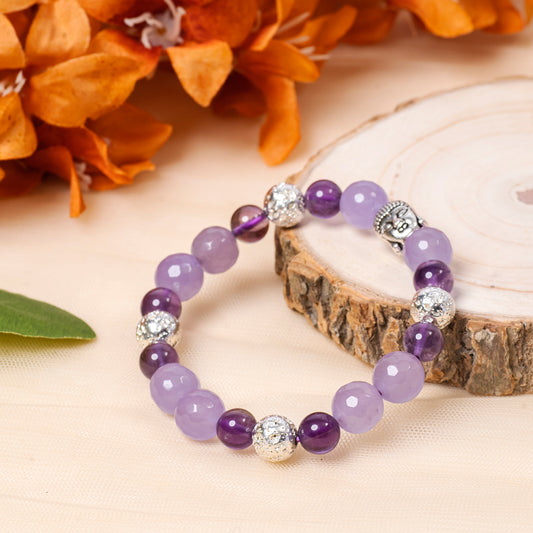 PURPLE FACETED JADE BRACELET