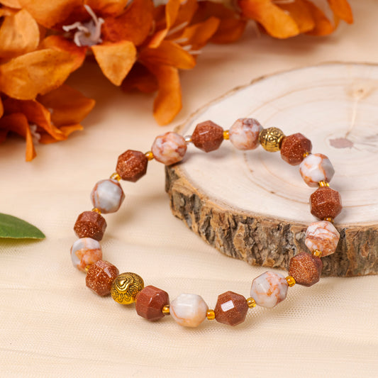 EYKAA MEAT JASPER AND RED SANDSTONE BRACELET