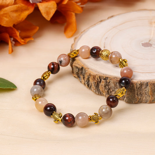 MOONSTONE, RED TIGER EYE BRACELET