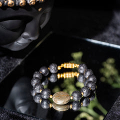 EYKAA LAVA WITH PYRITE COINS BRACELET