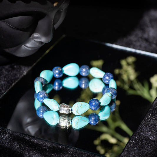 EYKAA AGATE AND FIROZA BRACELET