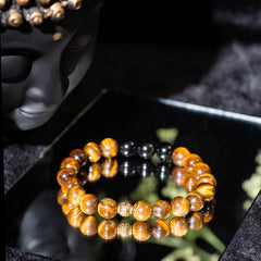 Eykaa Illuminate Protection: Tiger Eye & Black Obsidian Unisex Bracelet