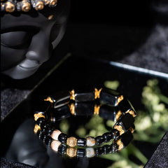 EYKAA BLACK ONYX AND HAKIK BRACELET