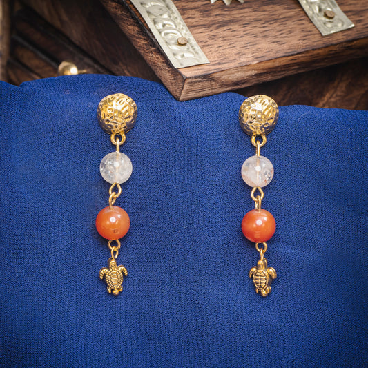 Eykaa CARNELIAN CITRINE NECKLACE WITH EARRINGS