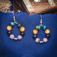 Eykaa  LAPIDOLITE AND RAINBOW TIGER EYE NECKLACE WITH EARRINGS