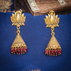 EYKAA MAROON JADE EARRINGS