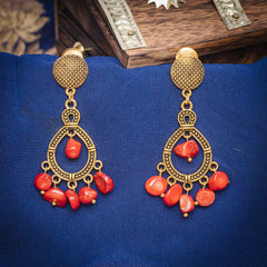 EYKAA BAMBOO CORAL EARRINGS