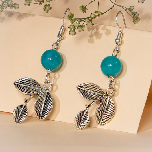 EYKAA LIGHT BLUE JADE EARRINGS