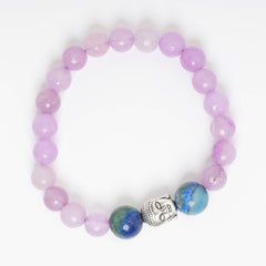 EYKAA AZURITE AND PURPLE FACETED JADE BRACELET