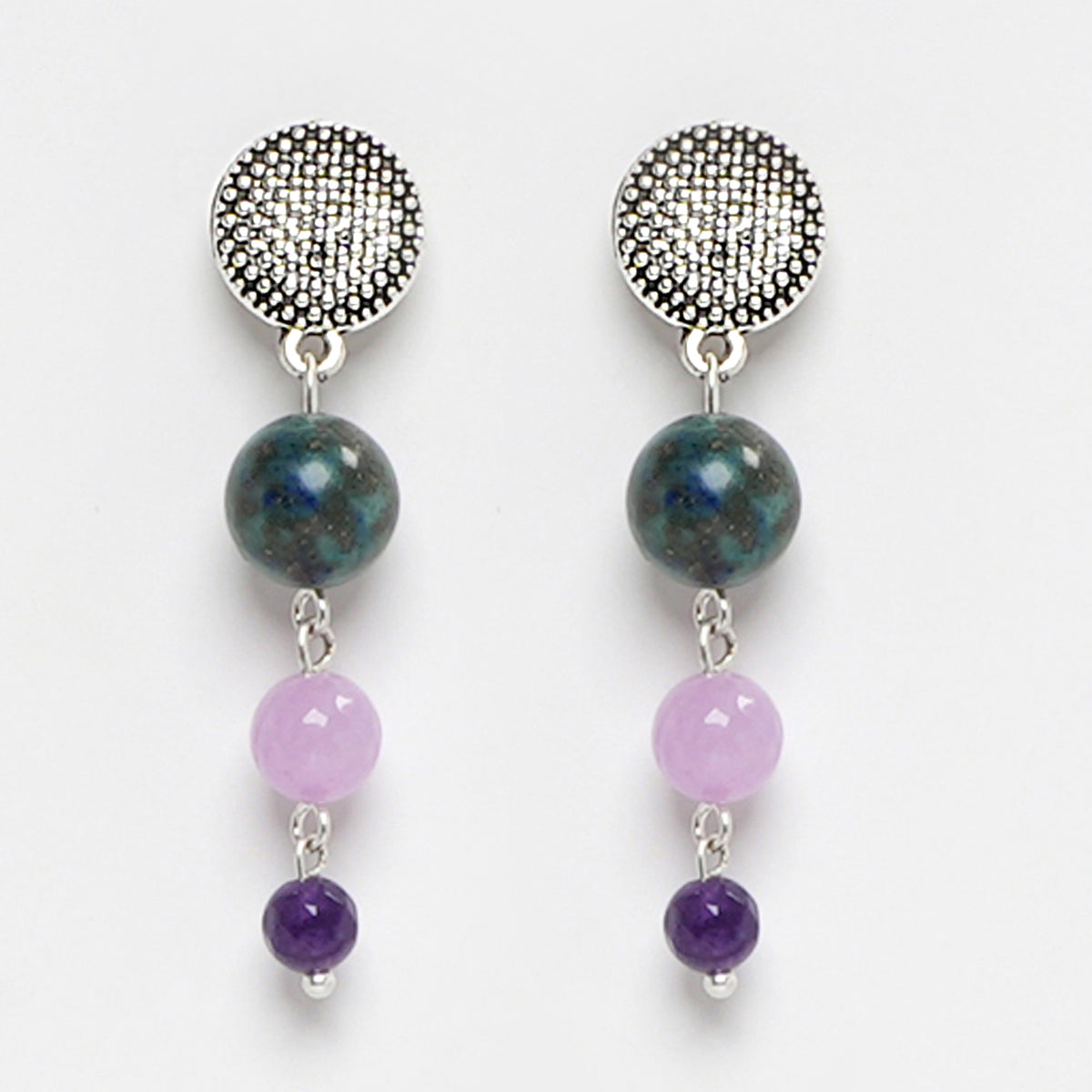 EYKAA PURPLE FACETED AZURITE EARRINGS