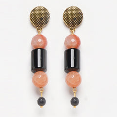 EYKAA AGATE AND TIGER EYE EARRINGS