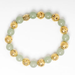 EYKAA GREEN AVENTURINE AND GOLDEN LAVA BRACELET