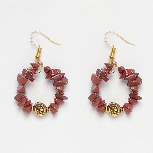 EYKAA UNCUT RED JASPER EARRINGS