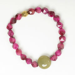 EYKAA PINK BASKET STONE AND AGATE BRACELET