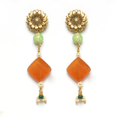 EYKAA IMPERIAL JASPER, CARNELIAN, GREEN JADE AND IMPERIAL JASPER EARRINGS