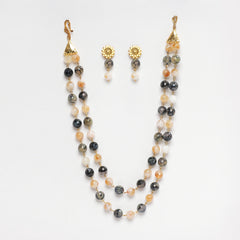 CETIRIZINE STONE AND AGATE EARRINGS AND NECKLACE