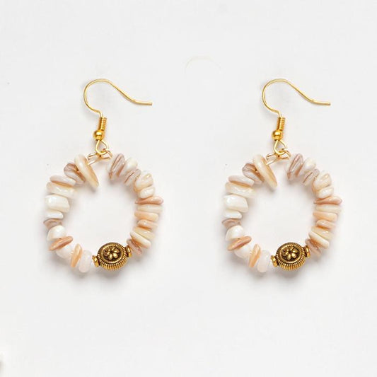 Eykaa MOTHER OF PEARL WITH GOLDEN PENDANT EARRINGS