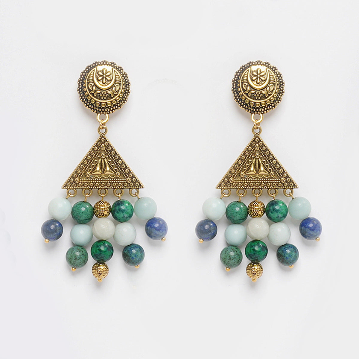 AMAZONITE AND AZURITE EARRINGS